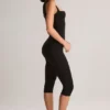 Luma Modal Bodycon Capri Ολόσωμη Φόρμα με τετράγωνο λαιμό σε μαύρο