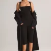 Luma Modal Bodycon Capri Ολόσωμη Φόρμα με τετράγωνο λαιμό σε μαύρο