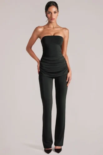 Lumi Mid-Rise Fitted Trousers  in Black