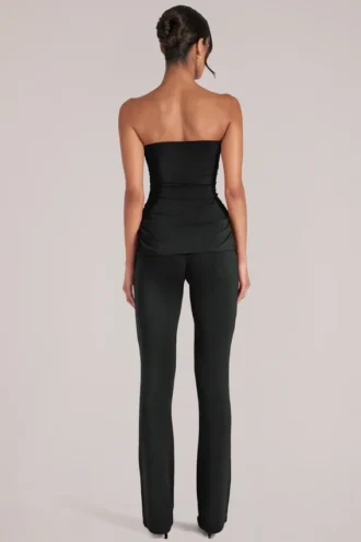 Lumi Mid-Rise Fitted Trousers  in Black
