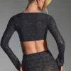 Lumina Embellished Long-Sleeve Crop Top σε μαύρο Lumina Embellished Long-Sleeve Crop Top σε μαύρο