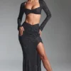 Lumina Embellished Long-Sleeve Crop Top σε μαύρο Lumina Embellished Long-Sleeve Crop Top σε μαύρο