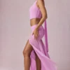Μακριά φούστα Romy με ασύμμετρες πτυχώσεις σε ροζ ορχιδέα Μακριά φούστα Romy με ασύμμετρες πτυχώσεις σε ροζ ορχιδέα