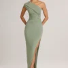 Μακρύ ασύμμετρο φόρεμα Maude Modal με σούρες σε χρώμα Sage Green Μακρύ ασύμμετρο φόρεμα Maude Modal με σούρες σε χρώμα Sage Green