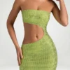 Μακρύ φόρεμα bandeau με διακοσμητικά cut-out Alamea σε χρώμα πράσινο αχλάδι Μακρύ φόρεμα bandeau με διακοσμητικά cut-out Alamea σε χρώμα πράσινο αχλάδι