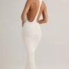 Μακρύ φόρεμα Imelda Modal Racerback σε λευκό