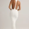 Μακρύ φόρεμα Imelda Modal Racerback σε λευκό