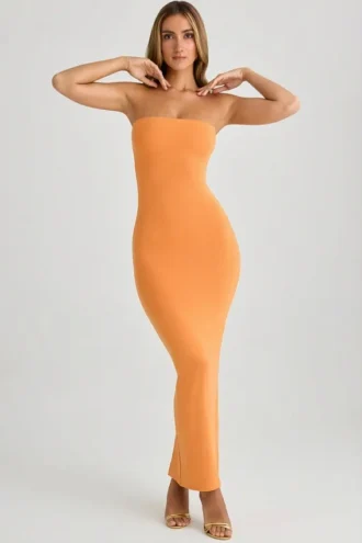 Μακρύ φόρεμα Kali Modal Bandeau Bodycon σε χρώμα Sunset Orange