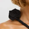 Μακρύ φόρεμα Kalina Jersey με ασύμμετρη κοπή σε μαύρο χρώμα