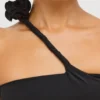 Μακρύ φόρεμα Kalina Jersey με ασύμμετρη κοπή σε μαύρο χρώμα