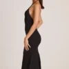 Μακρύ φόρεμα Karissa Modal με λαιμόκοψη halterneck σε μαύρο