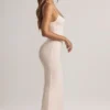 Μακρύ φόρεμα Salma Modal με στρογγυλό λαιμό και λουράκια σε ριγέ σχέδιο