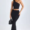 Μακρύ φούστα Lena Modal Twist-Front σε μαύρο Μακρύ φούστα Lena Modal Twist-Front σε μαύρο