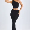 Μακρύ φούστα Lena Modal Twist-Front σε μαύρο Μακρύ φούστα Lena Modal Twist-Front σε μαύρο