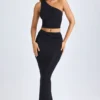 Μακρύ φούστα Lena Modal Twist-Front σε μαύρο Μακρύ φούστα Lena Modal Twist-Front σε μαύρο
