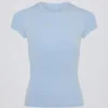 Μακρύ T-shirt με κοψίματα σε χρώμα Sky Μακρύ T-shirt με κοψίματα σε χρώμα Sky