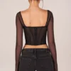 Μακρυμάνικη μπλούζα Zella Corset σε μαύρο χρώμα Μακρυμάνικη μπλούζα Zella Corset σε μαύρο χρώμα