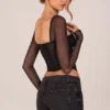 Μακρυμάνικη μπλούζα Zella Corset σε μαύρο χρώμα Μακρυμάνικη μπλούζα Zella Corset σε μαύρο χρώμα