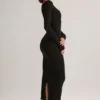 Μακρυμάνικο φόρεμα Ori Modal Peekaboo σε μαύρο χρώμα
