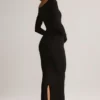 Μακρυμάνικο φόρεμα Ori Modal Peekaboo σε μαύρο χρώμα