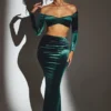 Μακρύς φούστης Nixie Velvet με μεσαίο ύψος σε σμαραγδένιο πράσινο Μακρύς φούστης Nixie Velvet με μεσαίο ύψος σε σμαραγδένιο πράσινο
