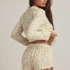 Maphie Modal Ruffle-Trim Σορτς σε Lemon Print Maphie Modal Ruffle-Trim Σορτς σε Lemon Print