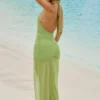 Μάξι φόρεμα Caicos με κοψίματα και λαιμόκοψη σε χρώμα λαδί Μάξι φόρεμα Caicos με κοψίματα και λαιμόκοψη σε χρώμα λαδί