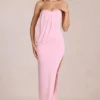 Μάξι φόρεμα Caliane Bandeau Draped σε ροζ χρώμα Μάξι φόρεμα Caliane Bandeau Draped σε ροζ χρώμα