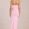 Μάξι φόρεμα Caliane Bandeau Draped σε ροζ χρώμα Μάξι φόρεμα Caliane Bandeau Draped σε ροζ χρώμα