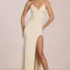 Μάξι Φορέμα Elanora με βαθύ V-neck σε χρώμα ιβουάρ Μάξι Φορέμα Elanora με βαθύ V-neck σε χρώμα ιβουάρ