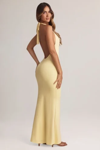 Μάξι φόρεμα Hallie Modal με λαιμόκοψη σε χρώμα Lemon Sherbet