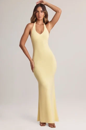 Μάξι φόρεμα Hallie Modal με λαιμόκοψη σε χρώμα Lemon Sherbet
