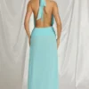Μάξι Φορέμα Kaeli με λαιμόκοψη σε χρώμα Aqua Blue Μάξι Φορέμα Kaeli με λαιμόκοψη σε χρώμα Aqua Blue