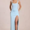 Μάξι Φορέμα κορσέ Zalia από δαντέλα σε χρώμα Powder Blue