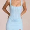 Μάξι Φορέμα κορσέ Zalia από δαντέλα σε χρώμα Powder Blue