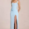 Μάξι Φορέμα κορσέ Zalia από δαντέλα σε χρώμα Powder Blue