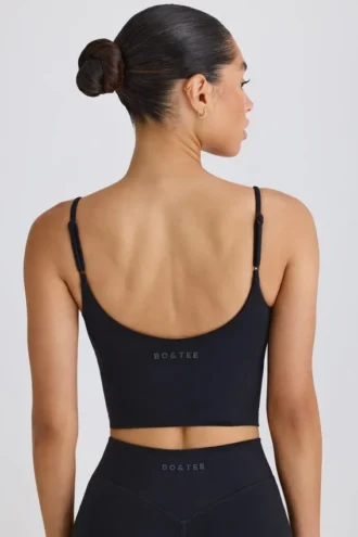 Μαύρο αμάνικο μπλουζάκι Soft Active