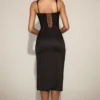 Μαύρο φόρεμα Taliah Lace Soft-Scoop Corset Satin Midaxi