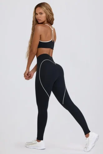 Μαύρο κολάν Soft Active με μεσαία μέση
