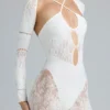 Melody Embellished Cut-Out Unitard σε χρώμα ιβουάρ Melody Embellished Cut-Out Unitard σε χρώμα ιβουάρ