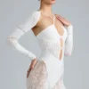 Melody Embellished Cut-Out Unitard σε χρώμα ιβουάρ Melody Embellished Cut-Out Unitard σε χρώμα ιβουάρ