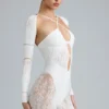 Melody Embellished Cut-Out Unitard σε χρώμα ιβουάρ Melody Embellished Cut-Out Unitard σε χρώμα ιβουάρ