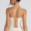 Melvina Ruched Lace-Up Strapless Corset Μπλούζα σε χρώμα ιβουάρ Melvina Ruched Lace-Up Strapless Corset Μπλούζα σε χρώμα ιβουάρ