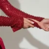 Μίνι φόρεμα Aletta με διακοσμημένο φουσκωτό στρίφωμα σε κόκκινο χρώμα Μίνι φόρεμα Aletta με διακοσμημένο φουσκωτό στρίφωμα σε κόκκινο χρώμα