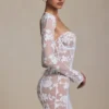 Μίνι φόρεμα Andreia με λεπτομέρειες από δαντέλα σε λευκό Μίνι φόρεμα Andreia με λεπτομέρειες από δαντέλα σε λευκό