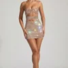 Μίνι φόρεμα Ayleen με διακοσμητικά cut-out σε χρώμα αμύγδαλο Μίνι φόρεμα Ayleen με διακοσμητικά cut-out σε χρώμα αμύγδαλο