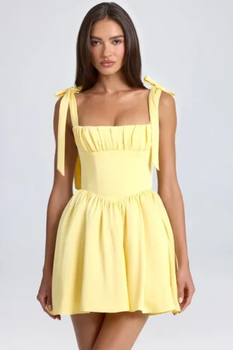 Μίνι φόρεμα Bellamy Draped Corset σε χρώμα Lemon Sherbet