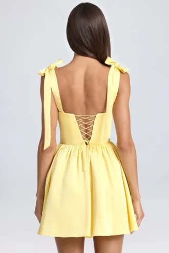 Μίνι φόρεμα Bellamy Draped Corset σε χρώμα Lemon Sherbet