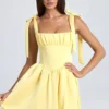 Μίνι φόρεμα Bellamy Draped Corset σε χρώμα Lemon Sherbet Μίνι φόρεμα Bellamy Draped Corset σε χρώμα Lemon Sherbet
