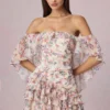 Μίνι φόρεμα Birdie με ανοιχτούς ώμους και βολάν σε λουλουδάτο μοτίβο Primrose Μίνι φόρεμα Birdie με ανοιχτούς ώμους και βολάν σε λουλουδάτο μοτίβο Primrose